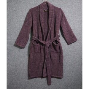 Barefoot Dreams Robe Women 1 Purple Cozy Chic Heathered Microfiber Lounge Travel